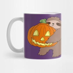 Sloth Holding a Jack o' Lantern Mug